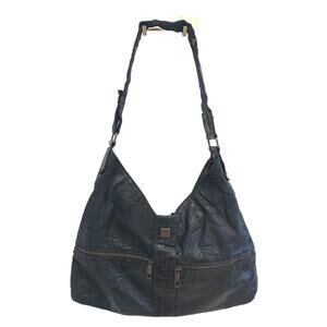 Matt & Nat Dark Navy Crinkle Vegan Faux Leather Shoulder Bag